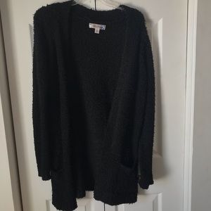 Black polyester cardigan